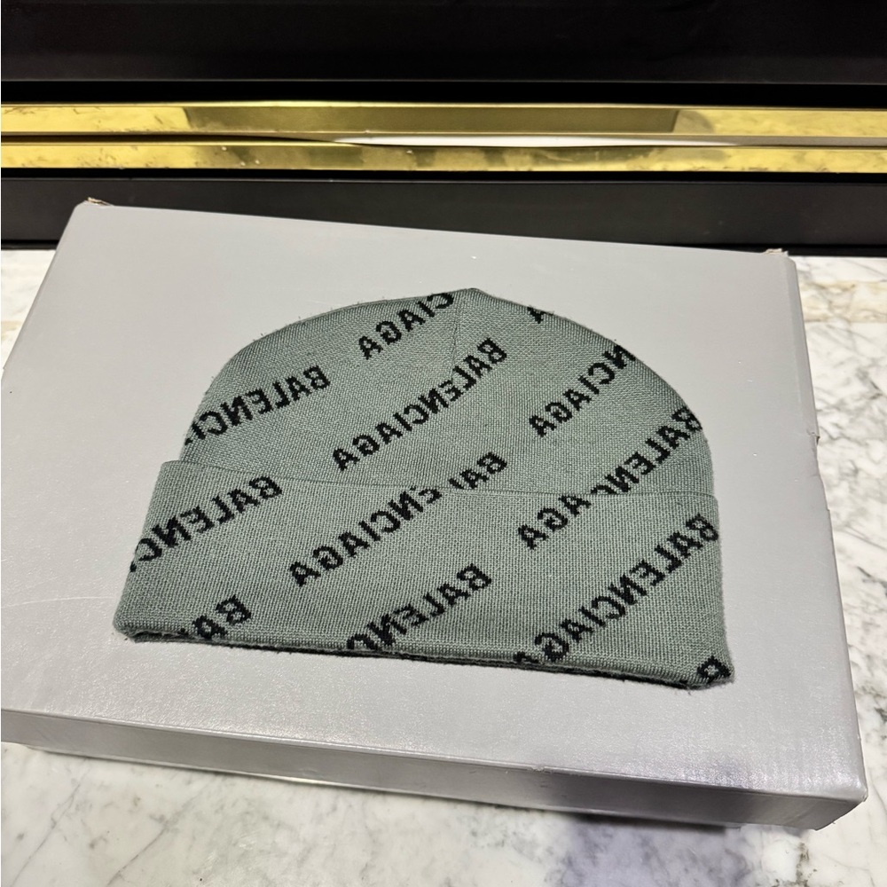 Balenciaga Mirror Mini Allover Logo Beanie